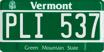 VT license plate PLI537