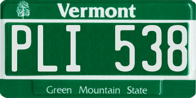 VT license plate PLI538