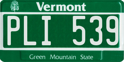 VT license plate PLI539