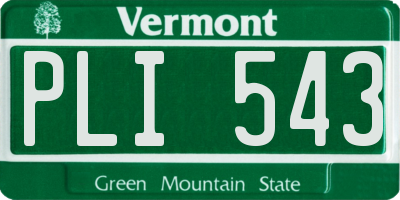 VT license plate PLI543