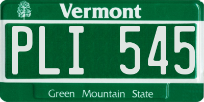 VT license plate PLI545