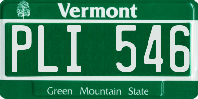 VT license plate PLI546