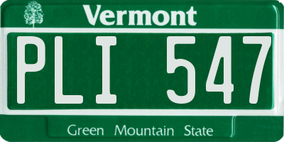 VT license plate PLI547