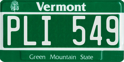 VT license plate PLI549