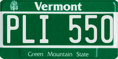 VT license plate PLI550