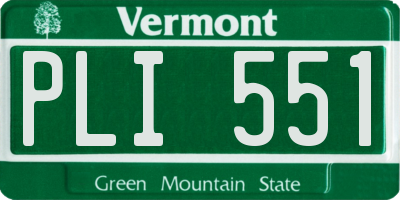 VT license plate PLI551