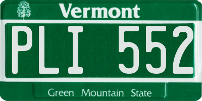 VT license plate PLI552