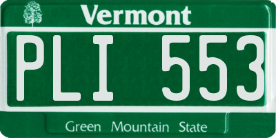 VT license plate PLI553