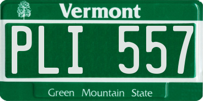 VT license plate PLI557