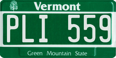 VT license plate PLI559
