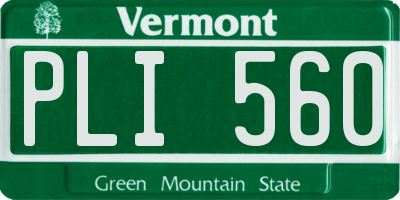 VT license plate PLI560