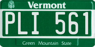 VT license plate PLI561