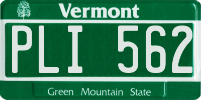 VT license plate PLI562