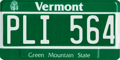 VT license plate PLI564