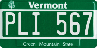VT license plate PLI567