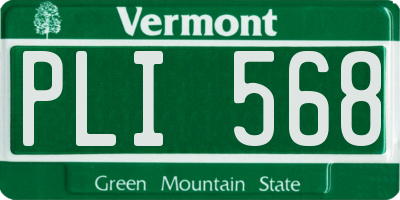VT license plate PLI568