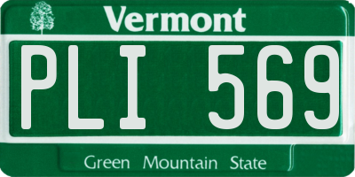 VT license plate PLI569