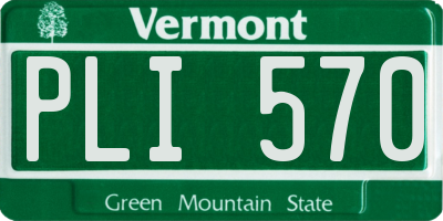 VT license plate PLI570