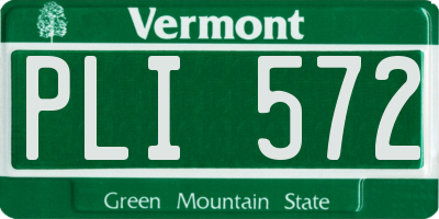 VT license plate PLI572