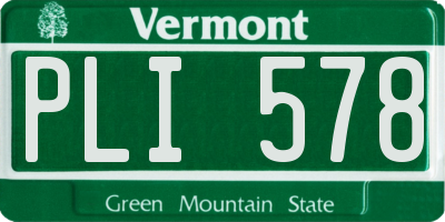 VT license plate PLI578