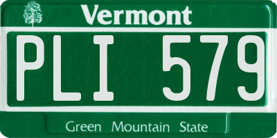 VT license plate PLI579
