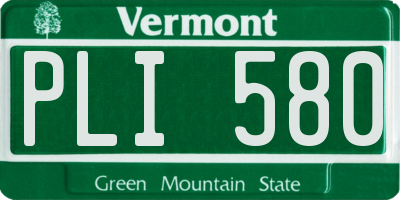 VT license plate PLI580
