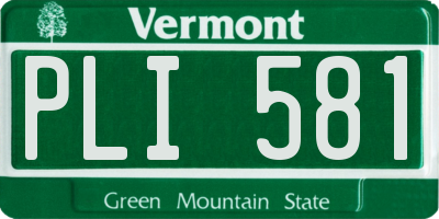 VT license plate PLI581