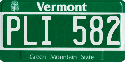 VT license plate PLI582