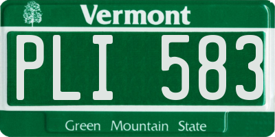 VT license plate PLI583