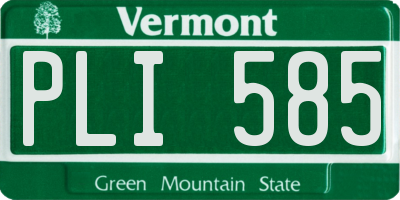 VT license plate PLI585