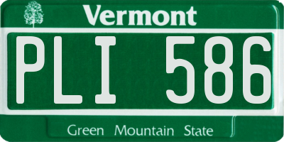 VT license plate PLI586