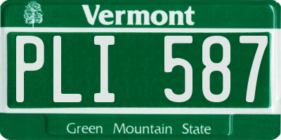 VT license plate PLI587