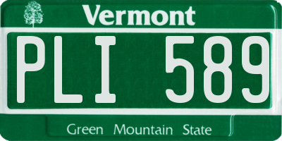 VT license plate PLI589