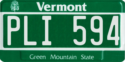 VT license plate PLI594