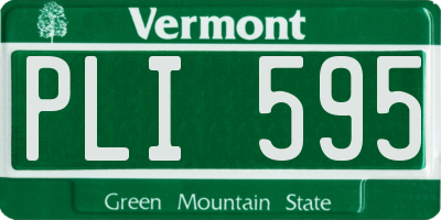 VT license plate PLI595