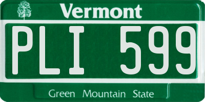 VT license plate PLI599