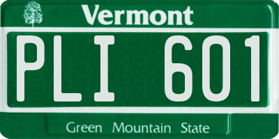 VT license plate PLI601