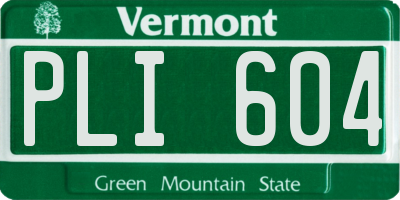 VT license plate PLI604