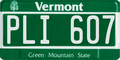 VT license plate PLI607