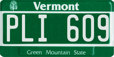 VT license plate PLI609