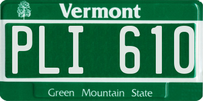 VT license plate PLI610