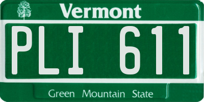 VT license plate PLI611
