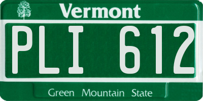 VT license plate PLI612