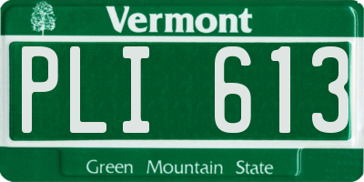 VT license plate PLI613