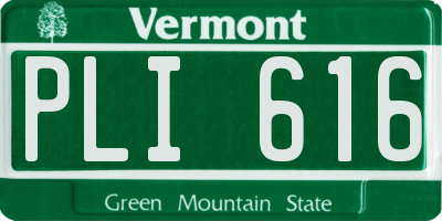 VT license plate PLI616