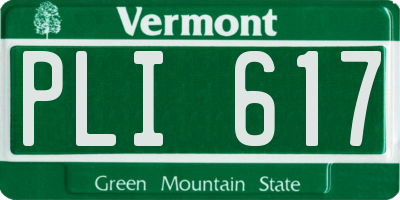 VT license plate PLI617
