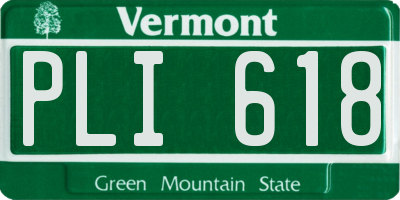 VT license plate PLI618