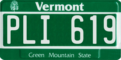 VT license plate PLI619