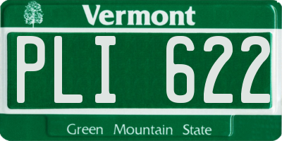 VT license plate PLI622