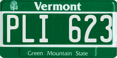 VT license plate PLI623
